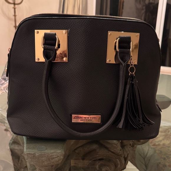 Marc New York Black Satchel with Gold Details - Picture 1 of 8